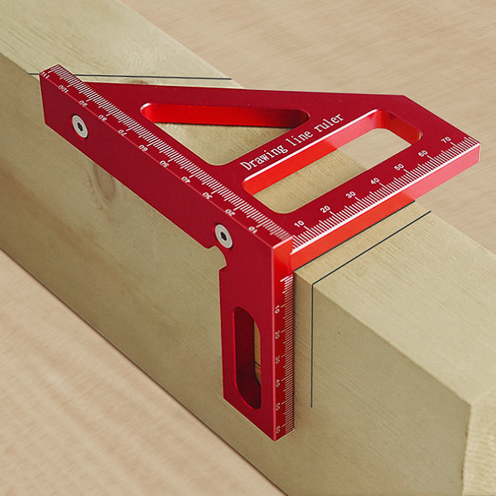 Woodworking For Engineers - Holzbearbeitungs-Winkelmesser aus Aluminiumlegierung, Gehrungsdreieck-Lineal, hochpräzises Layout-Messwerkzeug