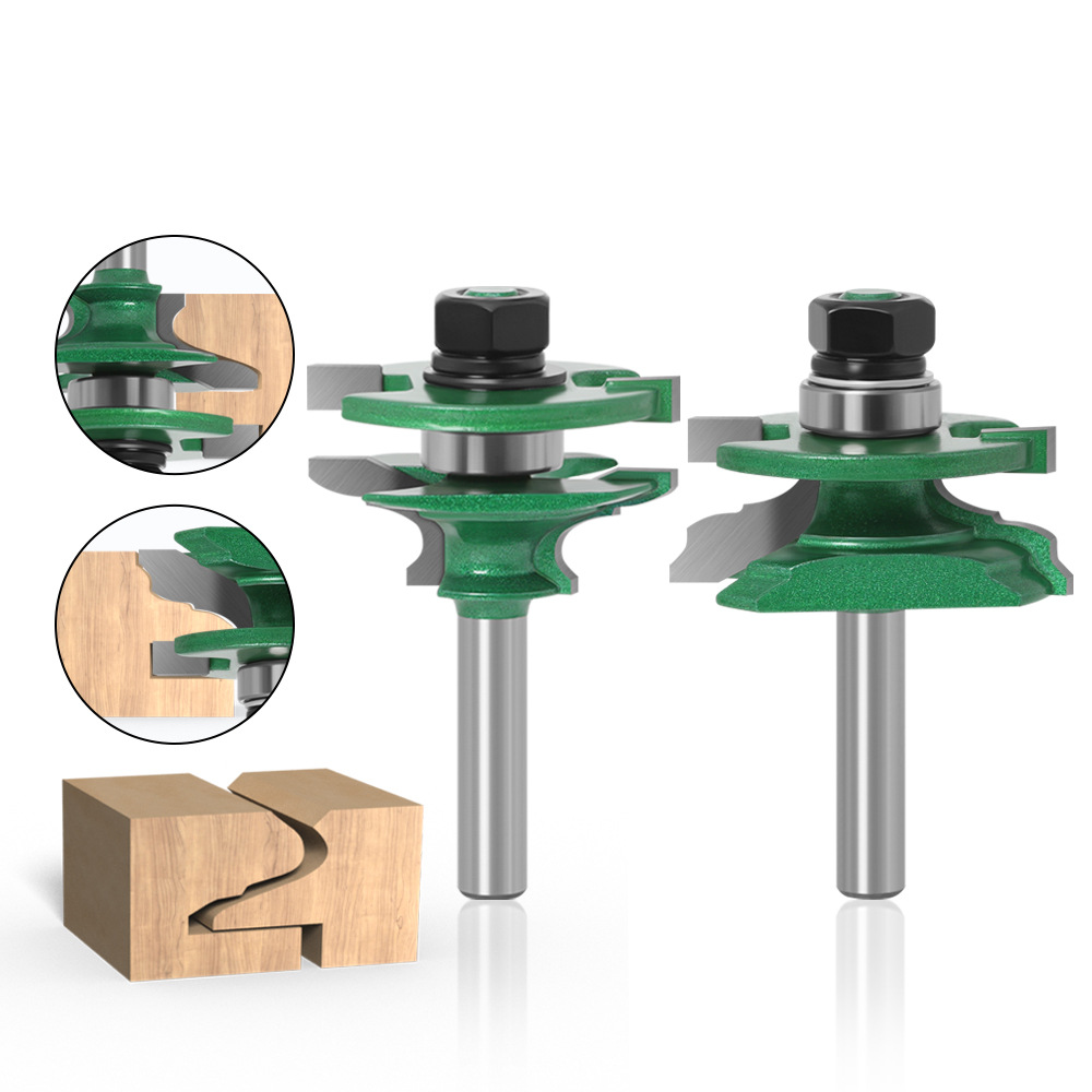Woodworking Drill Bits - 2-teiliges Holzrahmen-Fräser-Set mit 8mm Schaft, Zapfenfräser