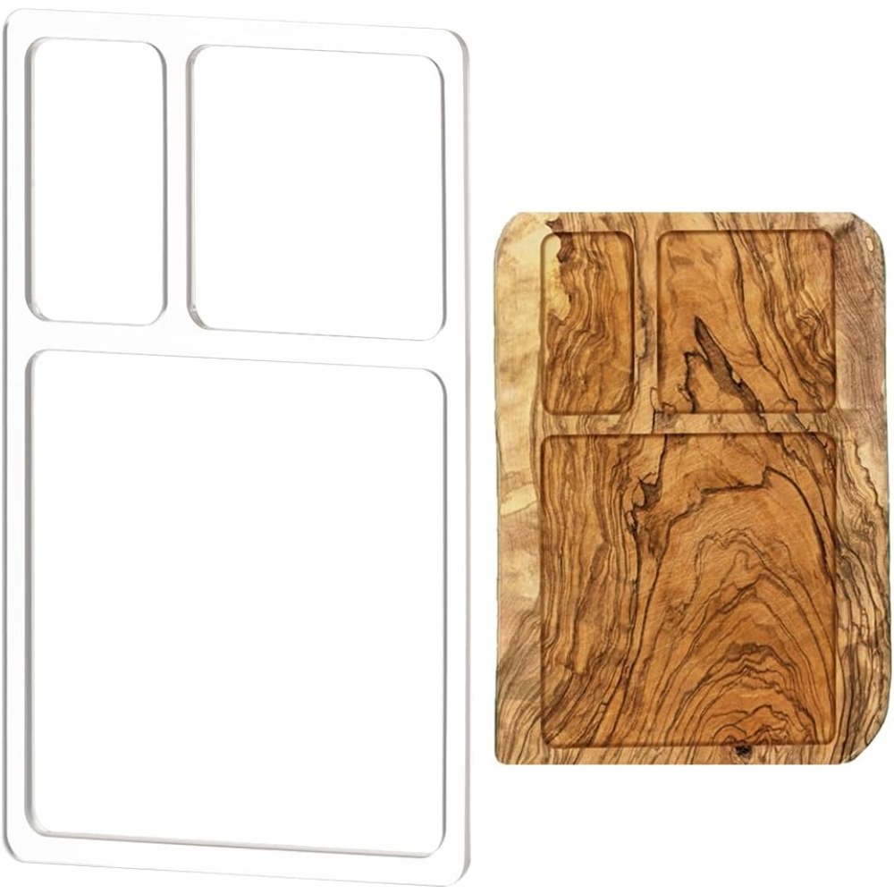 Woodworking Design Software - 3-fach Valet Tray Router-Vorlagen, rechteckig, klare