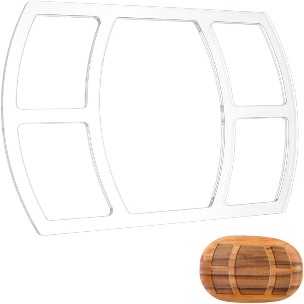 Woodworking Design Software - 5-Taschen-Valet-Tablett-Frässchablone, rechteckige Acryl-Fräs-Inlay-Schablone für die Holzbearbeitung,