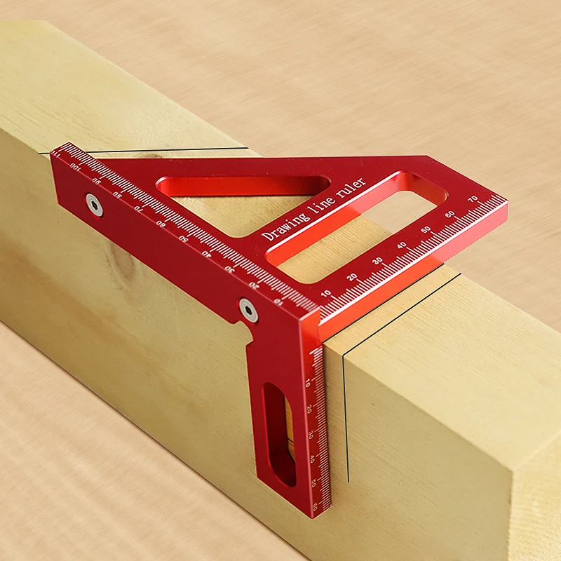 Woodworking For Engineers - Holzbearbeitungs-Winkelmesser aus Aluminiumlegierung, Gehrungsdreieck-Lineal, hochpräzises Layout-Messwerkzeug