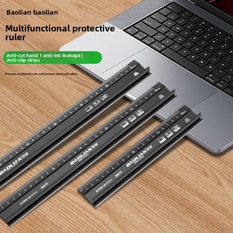 Woodworking For Engineers - 20CM30CM45CM Anti-Rutsch- und Anti-Schnitt-Hand-Metalllineal Laserkalibrierungsdrucklineal Aluminium